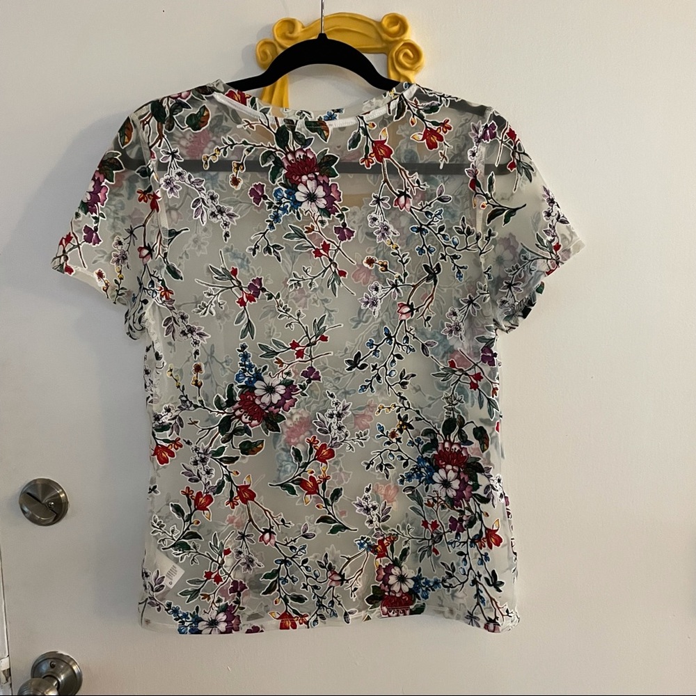Sheet White Foral Top